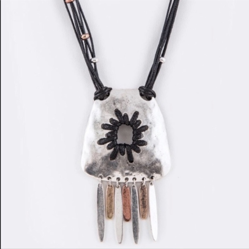 Silver Mix Stitch Necklace